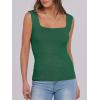 imageANRABESS Tank Tops for Women 2026 Summer Square Neck Sleeveless Rib Knit Basic Slim Fit Shirts Casual Basic Workout ClothesGreen