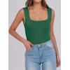 imageANRABESS Tank Tops for Women 2026 Summer Square Neck Sleeveless Rib Knit Basic Slim Fit Shirts Casual Basic Workout ClothesGreen