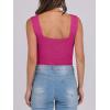 imageANRABESS Tank Tops for Women 2026 Summer Square Neck Sleeveless Rib Knit Basic Slim Fit Shirts Casual Basic Workout ClothesHot Pink