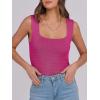 imageANRABESS Tank Tops for Women 2026 Summer Square Neck Sleeveless Rib Knit Basic Slim Fit Shirts Casual Basic Workout ClothesHot Pink