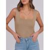 imageANRABESS Tank Tops for Women 2026 Summer Square Neck Sleeveless Rib Knit Basic Slim Fit Shirts Casual Basic Workout ClothesKhaki