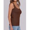 imageANRABESS Tank Tops for Women 2026 Summer Square Neck Sleeveless Rib Knit Basic Slim Fit Shirts Casual Basic Workout ClothesRed Brown