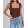 imageANRABESS Tank Tops for Women 2026 Summer Square Neck Sleeveless Rib Knit Basic Slim Fit Shirts Casual Basic Workout ClothesRed Brown