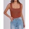 imageANRABESS Tank Tops for Women 2026 Summer Square Neck Sleeveless Rib Knit Basic Slim Fit Shirts Casual Basic Workout ClothesRust