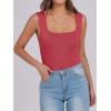 imageANRABESS Tank Tops for Women 2026 Summer Square Neck Sleeveless Rib Knit Basic Slim Fit Shirts Casual Basic Workout ClothesWatermelon Red
