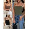 imageANRABESS Tank Tops for Women Square Neck Adjustable Spaghetti Strap Double Lined Camisole Tops Summer Basic Cami ShirtsArmy Green
