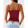 imageANRABESS Tank Tops for Women Square Neck Adjustable Spaghetti Strap Double Lined Camisole Tops Summer Basic Cami ShirtsDeep Red