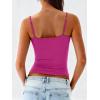 imageANRABESS Tank Tops for Women Square Neck Adjustable Spaghetti Strap Double Lined Camisole Tops Summer Basic Cami ShirtsHot Pink