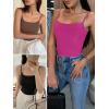 imageANRABESS Tank Tops for Women Square Neck Adjustable Spaghetti Strap Double Lined Camisole Tops Summer Basic Cami ShirtsHot Pink