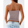 imageANRABESS Tank Tops for Women Square Neck Adjustable Spaghetti Strap Double Lined Camisole Tops Summer Basic Cami ShirtsKhaki Pink