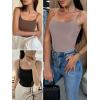 imageANRABESS Tank Tops for Women Square Neck Adjustable Spaghetti Strap Double Lined Camisole Tops Summer Basic Cami ShirtsKhaki Pink
