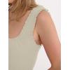 imageANRABESS Tank Tops for Women Summer 2026 Square Neck Ruffle Straps Ribbed Knit Slim Fit Casual Cute Sleeveless Sweater TankBeige