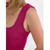 imageANRABESS Tank Tops for Women Summer 2026 Square Neck Ruffle Straps Ribbed Knit Slim Fit Casual Cute Sleeveless Sweater TankHot Pink