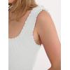 imageANRABESS Tank Tops for Women Summer 2026 Square Neck Ruffle Straps Ribbed Knit Slim Fit Casual Cute Sleeveless Sweater TankWhite