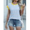 imageANRABESS Women Cap Sleeve Tops 2026 Trendy Summer Loose Fit Cute Basic T Shirts Business Dressy Casual Outfits ClothesBlue Stripe