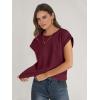 imageANRABESS Women Cap Sleeve Tops 2026 Trendy Summer Loose Fit Cute Basic T Shirts Business Dressy Casual Outfits ClothesBurgundy