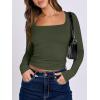 imageANRABESS Women Double Lined Long Sleeve Crop Tops Shirts Square Neck Tight Fitted Going Out TShirt Basic Tee Outfits 2026Army Green