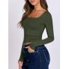 imageANRABESS Women Double Lined Long Sleeve Crop Tops Shirts Square Neck Tight Fitted Going Out TShirt Basic Tee Outfits 2026Army Green