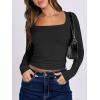 imageANRABESS Women Double Lined Long Sleeve Crop Tops Shirts Square Neck Tight Fitted Going Out TShirt Basic Tee Outfits 2026Black