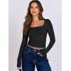 imageANRABESS Women Double Lined Long Sleeve Crop Tops Shirts Square Neck Tight Fitted Going Out TShirt Basic Tee Outfits 2026Black