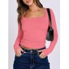 imageANRABESS Women Double Lined Long Sleeve Crop Tops Shirts Square Neck Tight Fitted Going Out TShirt Basic Tee Outfits 2026Bright Coral