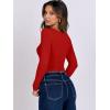 imageANRABESS Women Double Lined Long Sleeve Crop Tops Shirts Square Neck Tight Fitted Going Out TShirt Basic Tee Outfits 2026Bright Red
