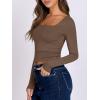 imageANRABESS Women Double Lined Long Sleeve Crop Tops Shirts Square Neck Tight Fitted Going Out TShirt Basic Tee Outfits 2026Brown