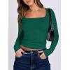 imageANRABESS Women Double Lined Long Sleeve Crop Tops Shirts Square Neck Tight Fitted Going Out TShirt Basic Tee Outfits 2026Forest Green