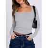 imageANRABESS Women Double Lined Long Sleeve Crop Tops Shirts Square Neck Tight Fitted Going Out TShirt Basic Tee Outfits 2026Grey