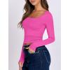 imageANRABESS Women Double Lined Long Sleeve Crop Tops Shirts Square Neck Tight Fitted Going Out TShirt Basic Tee Outfits 2026Hot Pink