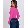 imageANRABESS Women Double Lined Long Sleeve Crop Tops Shirts Square Neck Tight Fitted Going Out TShirt Basic Tee Outfits 2026Hot Pink