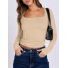 imageANRABESS Women Double Lined Long Sleeve Crop Tops Shirts Square Neck Tight Fitted Going Out TShirt Basic Tee Outfits 2026Light Khaiki