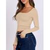 imageANRABESS Women Double Lined Long Sleeve Crop Tops Shirts Square Neck Tight Fitted Going Out TShirt Basic Tee Outfits 2026Light Khaiki