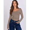 imageANRABESS Women Double Lined Long Sleeve Crop Tops Shirts Square Neck Tight Fitted Going Out TShirt Basic Tee Outfits 2026Light Tan Khaki