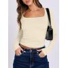 imageANRABESS Women Double Lined Long Sleeve Crop Tops Shirts Square Neck Tight Fitted Going Out TShirt Basic Tee Outfits 2026Parchment Apricot