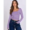 imageANRABESS Women Double Lined Long Sleeve Crop Tops Shirts Square Neck Tight Fitted Going Out TShirt Basic Tee Outfits 2026Purple