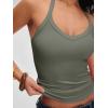 imageANRABESS Women Halter Crop Tank Tops V Neck Backless Ribbed Fitted Sleeveless Cami Shirts 2026 Summer Workout Gym ClothesArmy Green