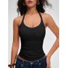 imageANRABESS Women Halter Crop Tank Tops V Neck Backless Ribbed Fitted Sleeveless Cami Shirts 2026 Summer Workout Gym ClothesBlack