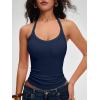 imageANRABESS Women Halter Crop Tank Tops V Neck Backless Ribbed Fitted Sleeveless Cami Shirts 2026 Summer Workout Gym ClothesNavy Blue
