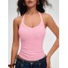 imageANRABESS Women Halter Crop Tank Tops V Neck Backless Ribbed Fitted Sleeveless Cami Shirts 2026 Summer Workout Gym ClothesPink