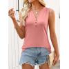 imageANRABESS Women Henley Tank Sleeveless Tops 2026 Casual Summer Work ShirtsCoral