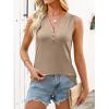 imageANRABESS Women Henley Tank Sleeveless Tops 2026 Casual Summer Work ShirtsKhaki
