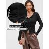 imageANRABESS Women Long Sleeve Button Down Shirts Ribbed Knit Slim Fitted Crop Tops 2026 Fall Y2K Dressy Casual Trendy OutfitsBlack