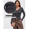imageANRABESS Women Long Sleeve Button Down Shirts Ribbed Knit Slim Fitted Crop Tops 2026 Fall Y2K Dressy Casual Trendy OutfitsDeep Grey