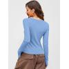 imageANRABESS Women Long Sleeve Button Down Shirts Ribbed Knit Slim Fitted Crop Tops 2026 Fall Y2K Dressy Casual Trendy OutfitsSky Blue