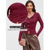 imageANRABESS Women Long Sleeve Button Down Shirts Ribbed Knit Slim Fitted Crop Tops 2026 Fall Y2K Dressy Casual Trendy OutfitsWine Red