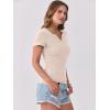 imageANRABESS Women Short Sleeve Tops V Neck Rib Knit Slim Fit Shirts Basic Tee 2026 Summer Casual TShirt Outfits ClothesBeige