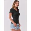 imageANRABESS Women Short Sleeve Tops V Neck Rib Knit Slim Fit Shirts Basic Tee 2026 Summer Casual TShirt Outfits ClothesBlack