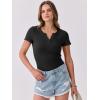 imageANRABESS Women Short Sleeve Tops V Neck Rib Knit Slim Fit Shirts Basic Tee 2026 Summer Casual TShirt Outfits ClothesBlack