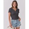 imageANRABESS Women Short Sleeve Tops V Neck Rib Knit Slim Fit Shirts Basic Tee 2026 Summer Casual TShirt Outfits ClothesDeep Grey